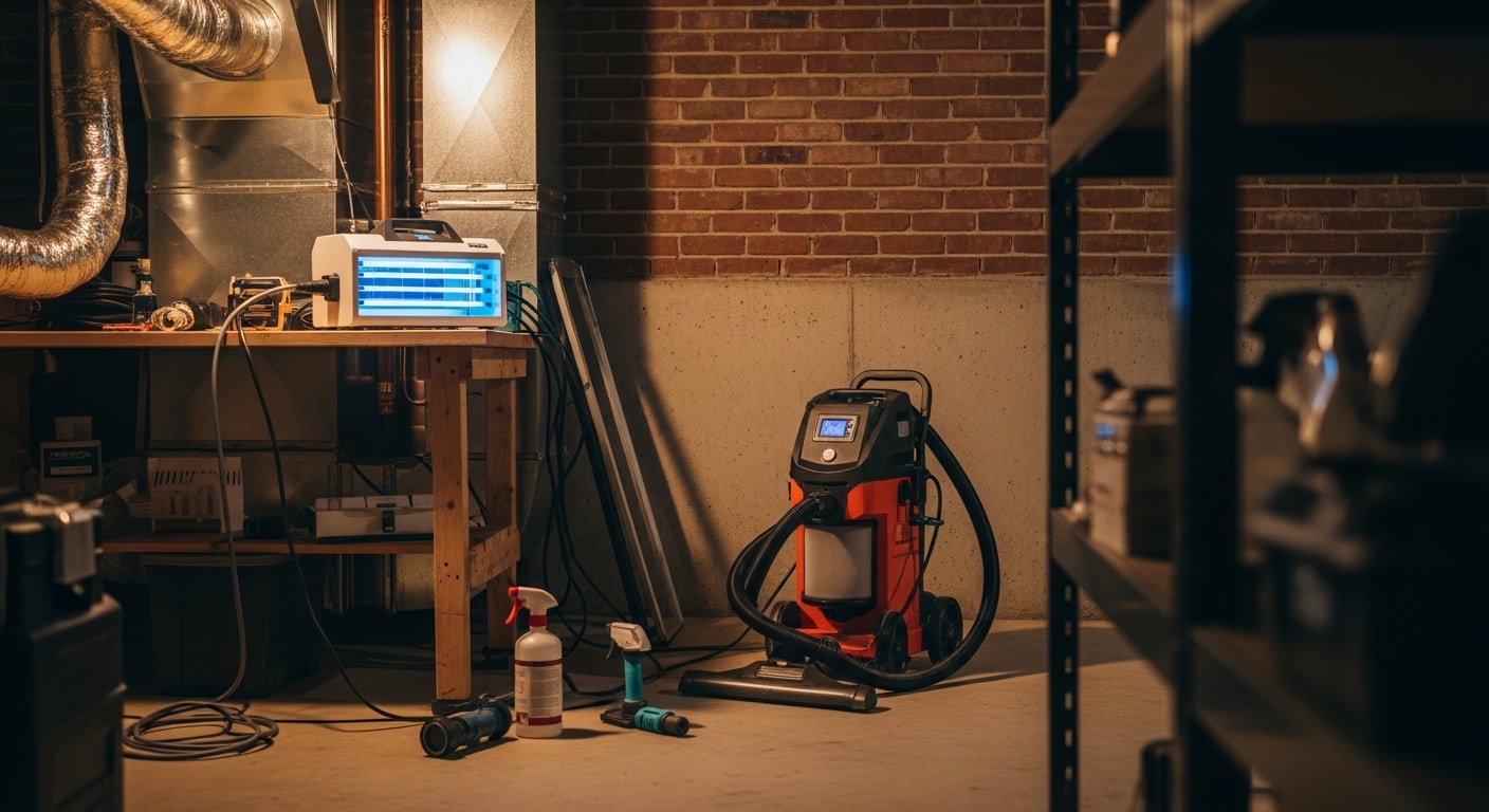 UV air purification system installed in home HVAC system