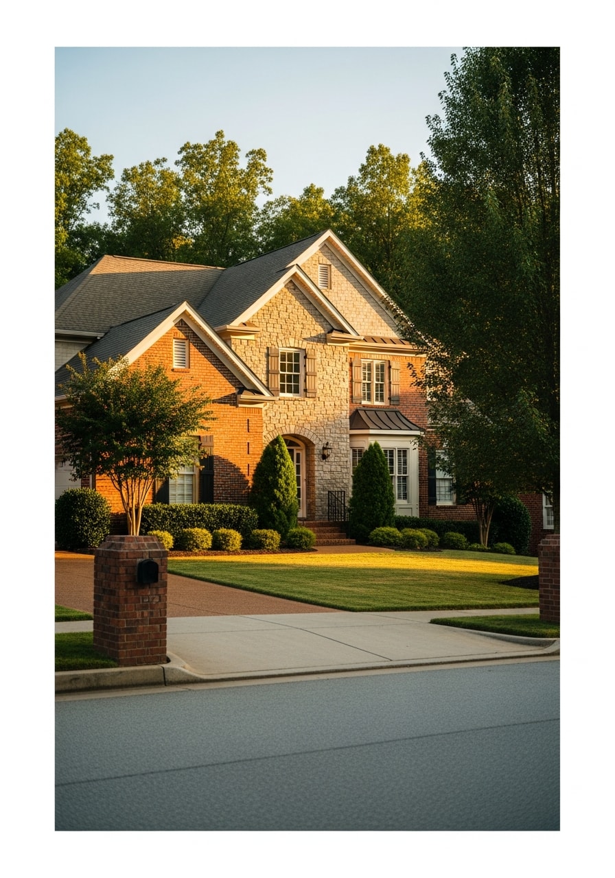A well-maintained Farragut home with traditional architecture, landscaping, and a driveway in afternoon light.