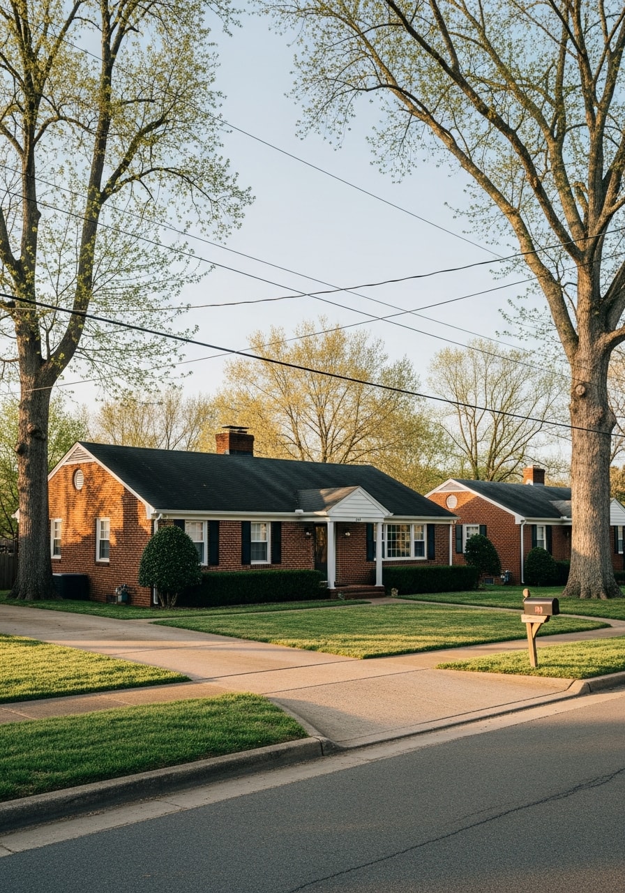 A well-maintained Oak Ridge home with traditional design, landscaping, and a clear view of the property.